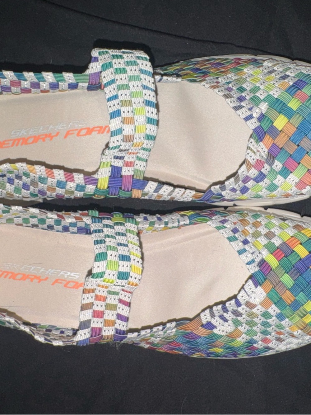 Woman’s Multicolor Woven sketchers - Comfortable Slip-On - Picture 2 of 6